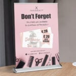A3 desktop roller banner with 297 x 420mm graphics