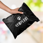 Black mailing bag personalised with custom branding