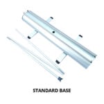 Double sided roller banner economy base with twin feet