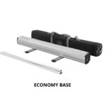 Extra wide roller banner economy base with twin feet and padded carry bag