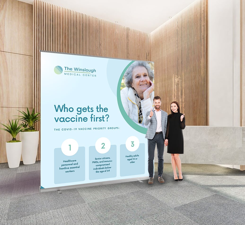 Extra wide roller banners for larger display spaces at events