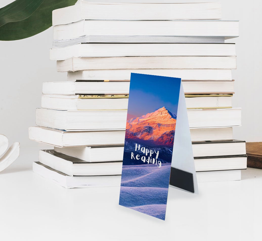 Custom printed bookmarks printed on 300gsm card with protective lamination