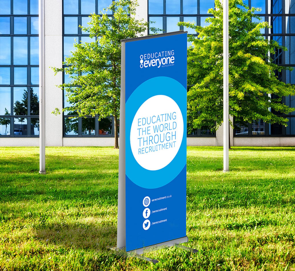 Outdoor roller bannners with double sided waterproof PVC graphics