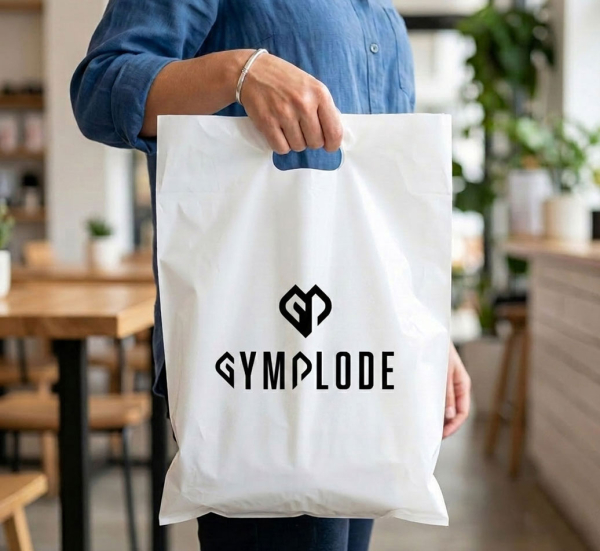 Plastic carrier bags personalised with custom branding