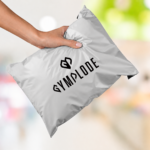 White mailing bag personalised with custom branding