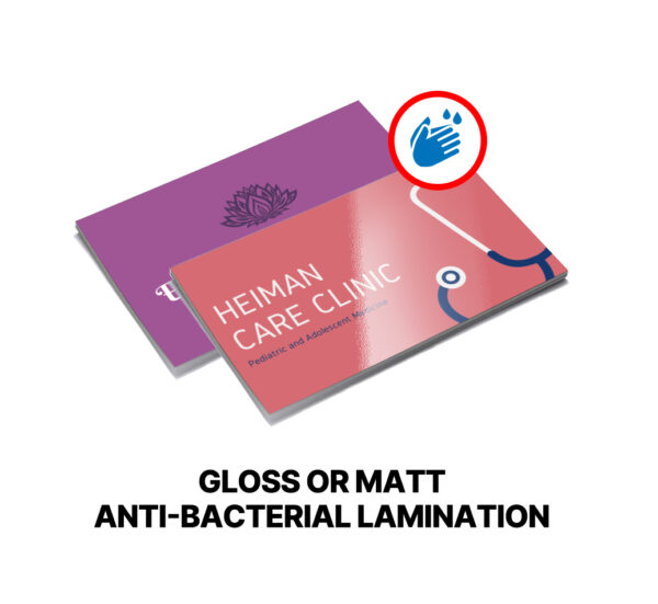 450gsm Silk Business Cards with Anti-Bacterial Lamination