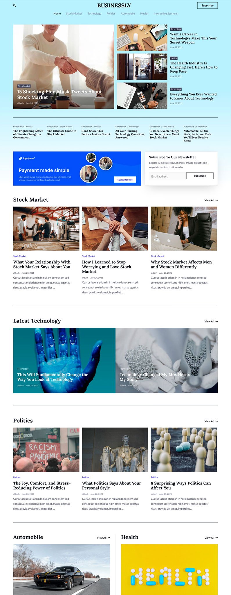 Business Blog Website Template