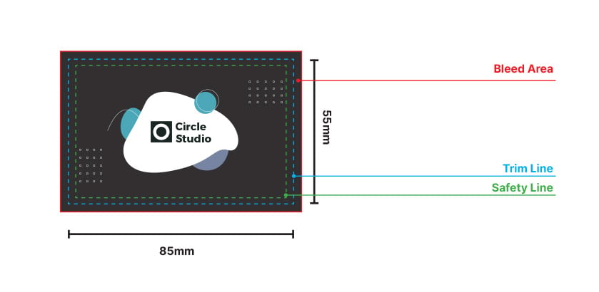 Business Cards Bleed, Trim & Safety Lines