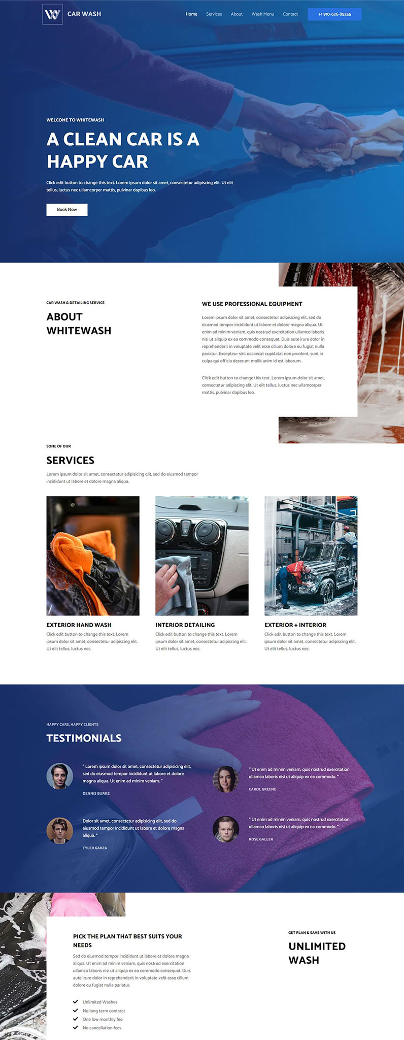 Car Cleaning Website Template