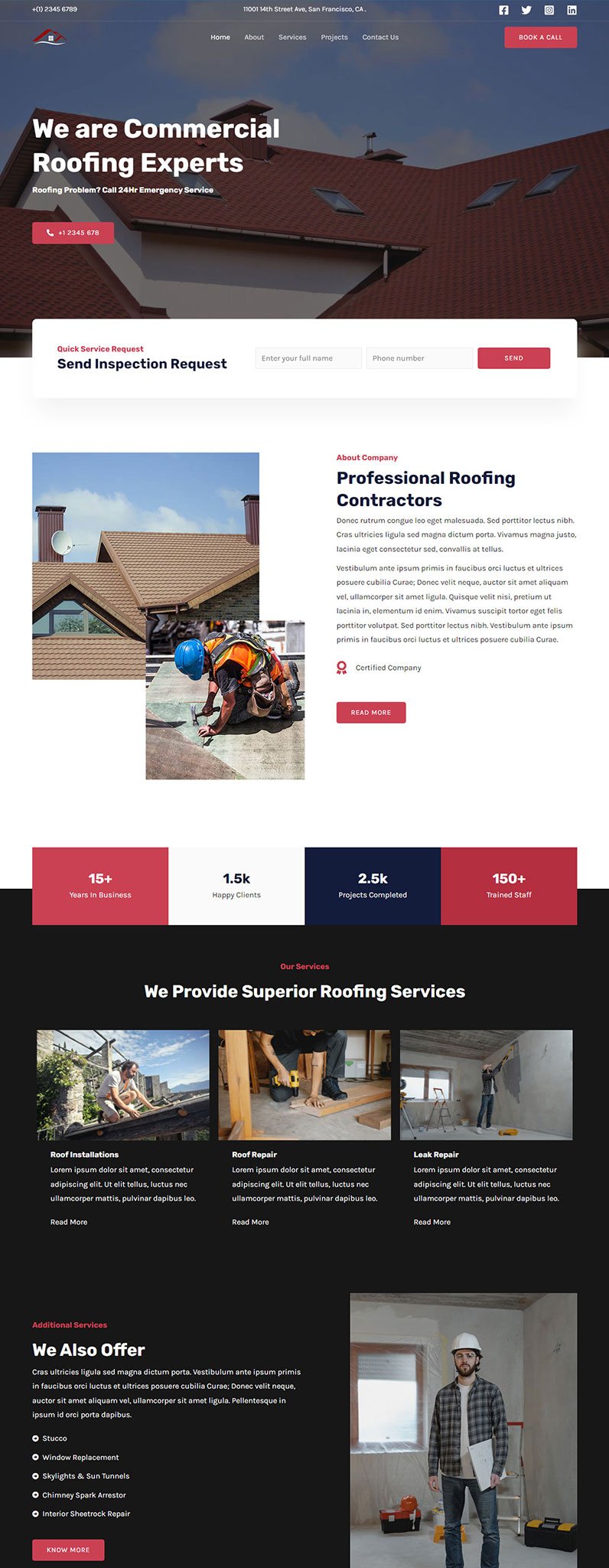 Commercial Roofing Website Template