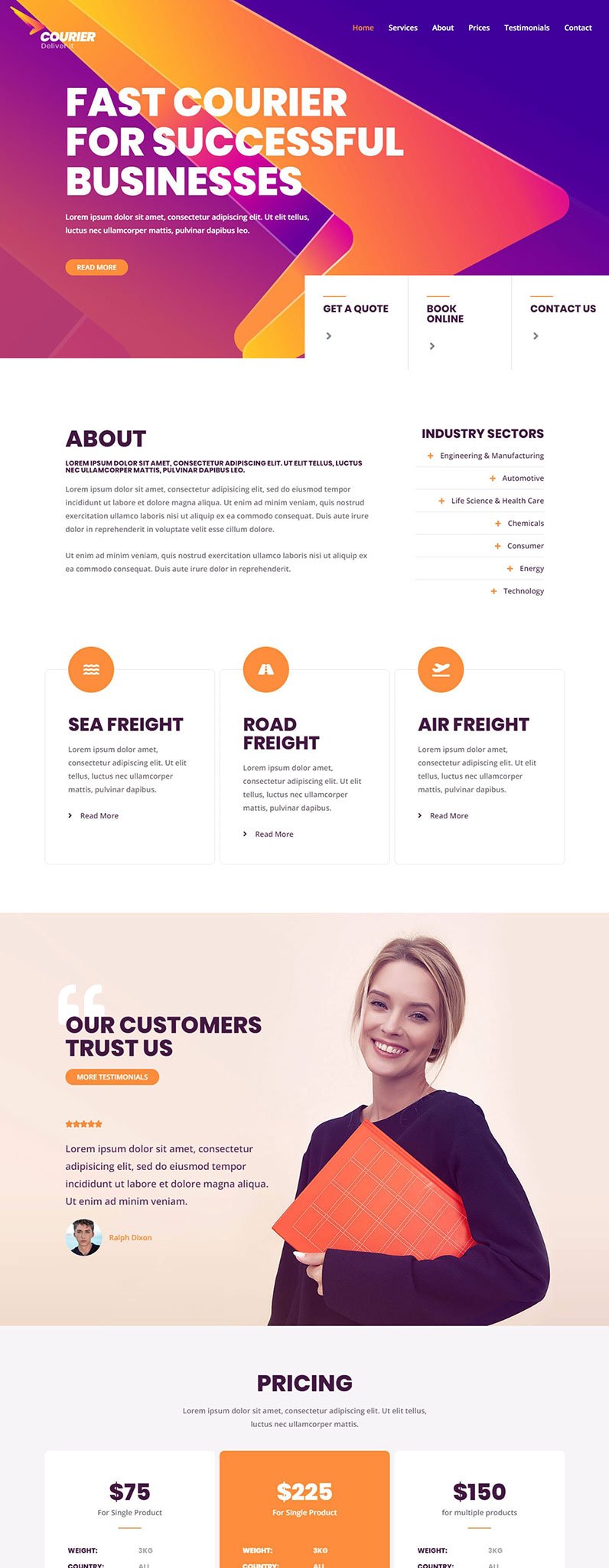 Courier Website Template