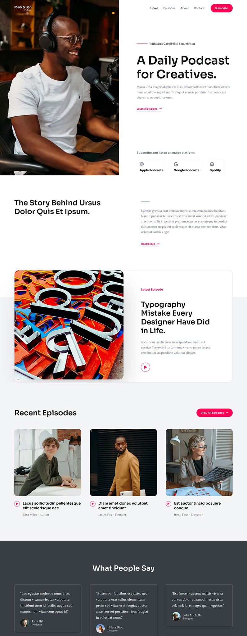 Creative Podcaster Website Template