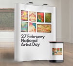 Curved Magnetic Pop-Up Display with Podium Stand