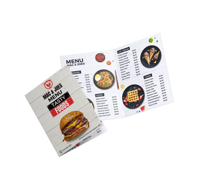 HalfFold Menu Printing Cheap as Prints
