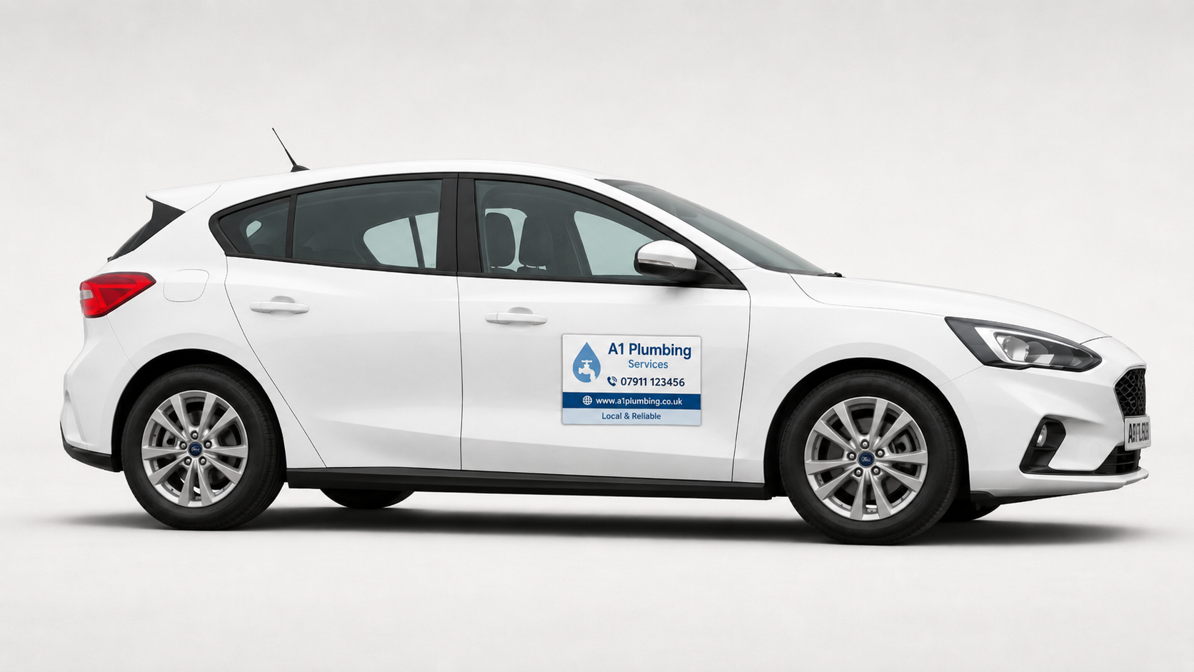 Magnetic vehicle sign on a car
