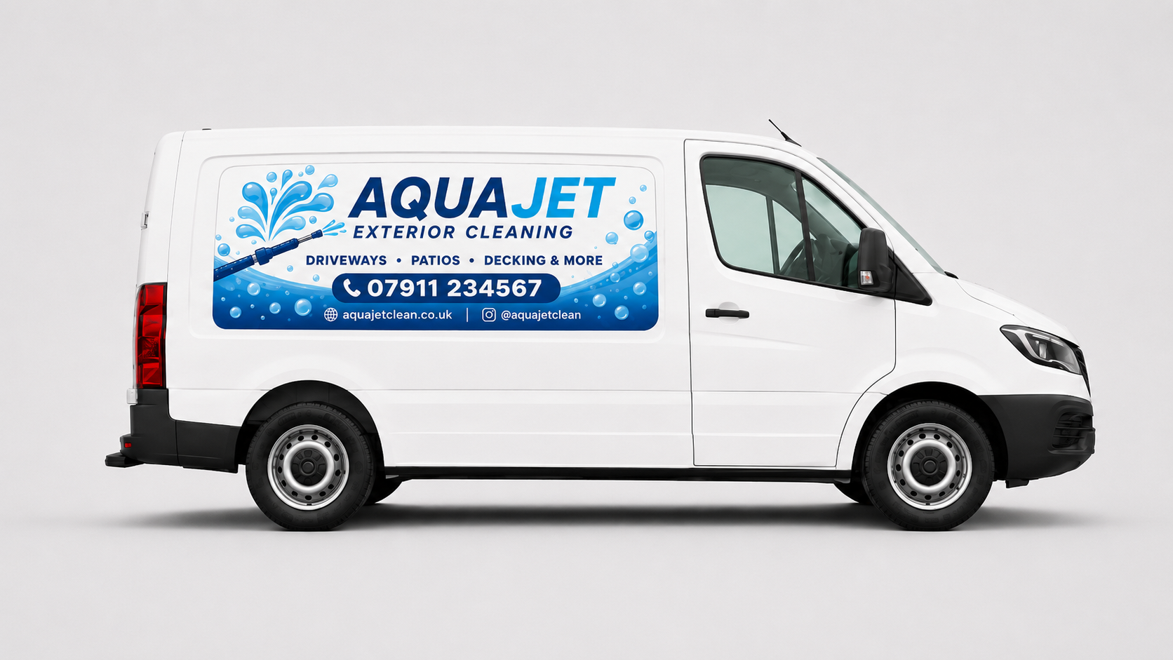 Magnetic vehicle sign on a van