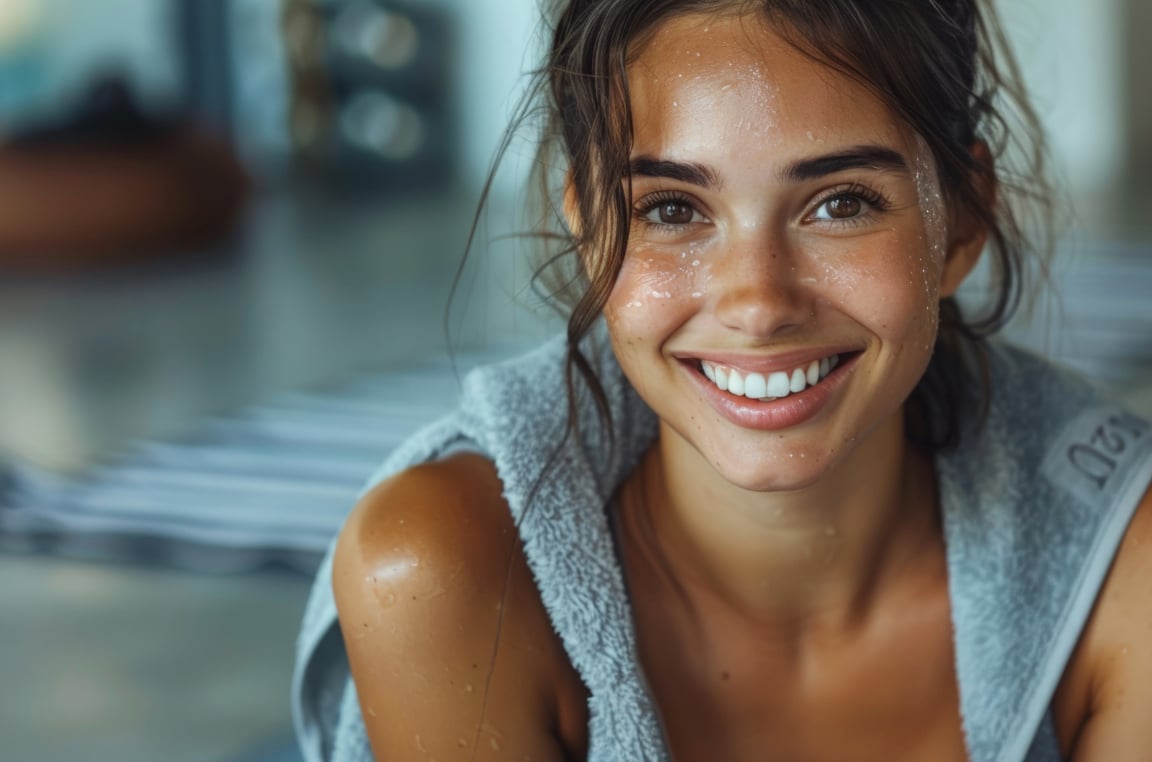 Motivated Happy Person Smiling Post Workout