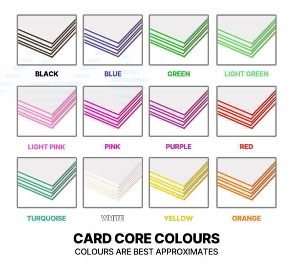 Triple Layer Business Card Core Colours