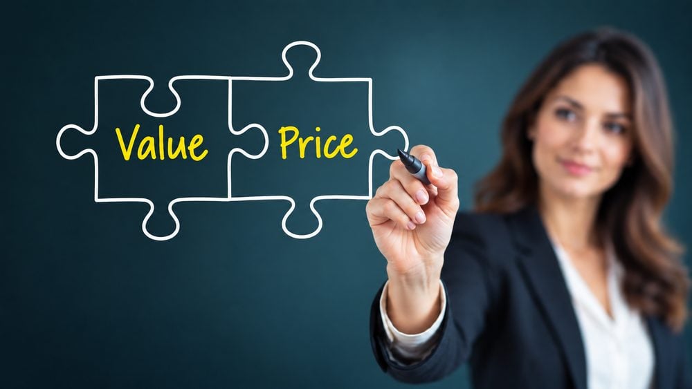 Women Showing Value Price Comparison
